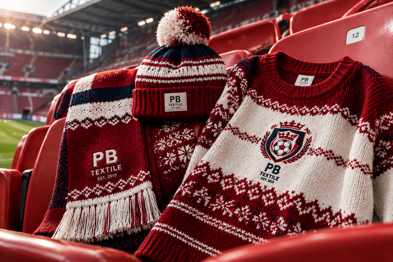 Stadium Seats with Coordinated Fan Knitwear